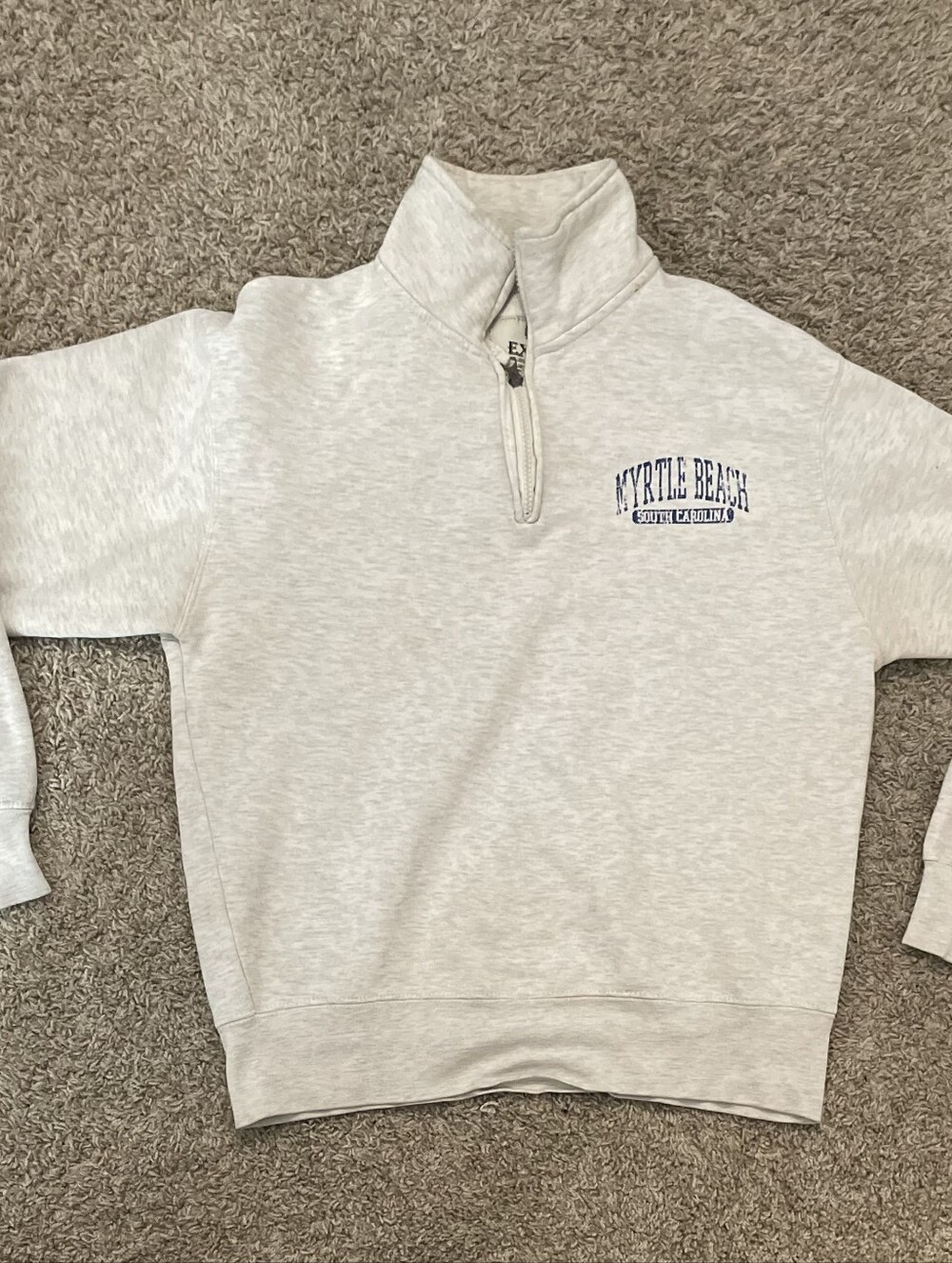 Myrtle Beach Half-Zip Pullover Sweater - Light Gray